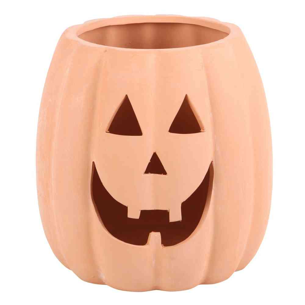 Something Different - 25cm Terracotta Cut Out Pumpkin Dekorative Figur - Orange